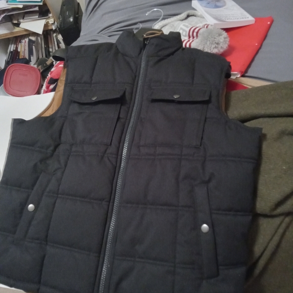 Goodfellow and Co. Sleeveless Men's Black/Brown Fully Zippered 1 Large Jacket. - Picture 3 of 4